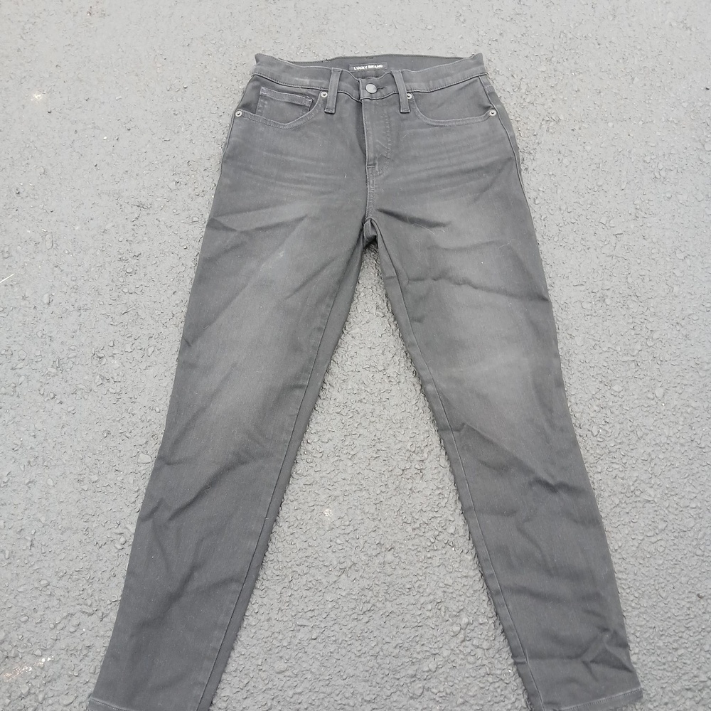 Lucky Brand Ava Mid Rise Skinny Jeans Womens 6/28 Gray Charcoal Denim Pants